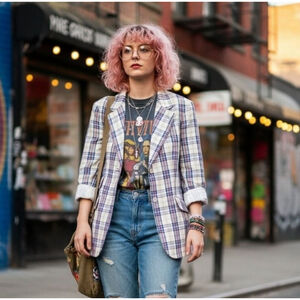Vintage Plaid Blazer